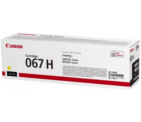 Картридж Canon 067HY Yellow для Canon i-SENSYS LBP631, LBP633, MF651, MF655, MF657